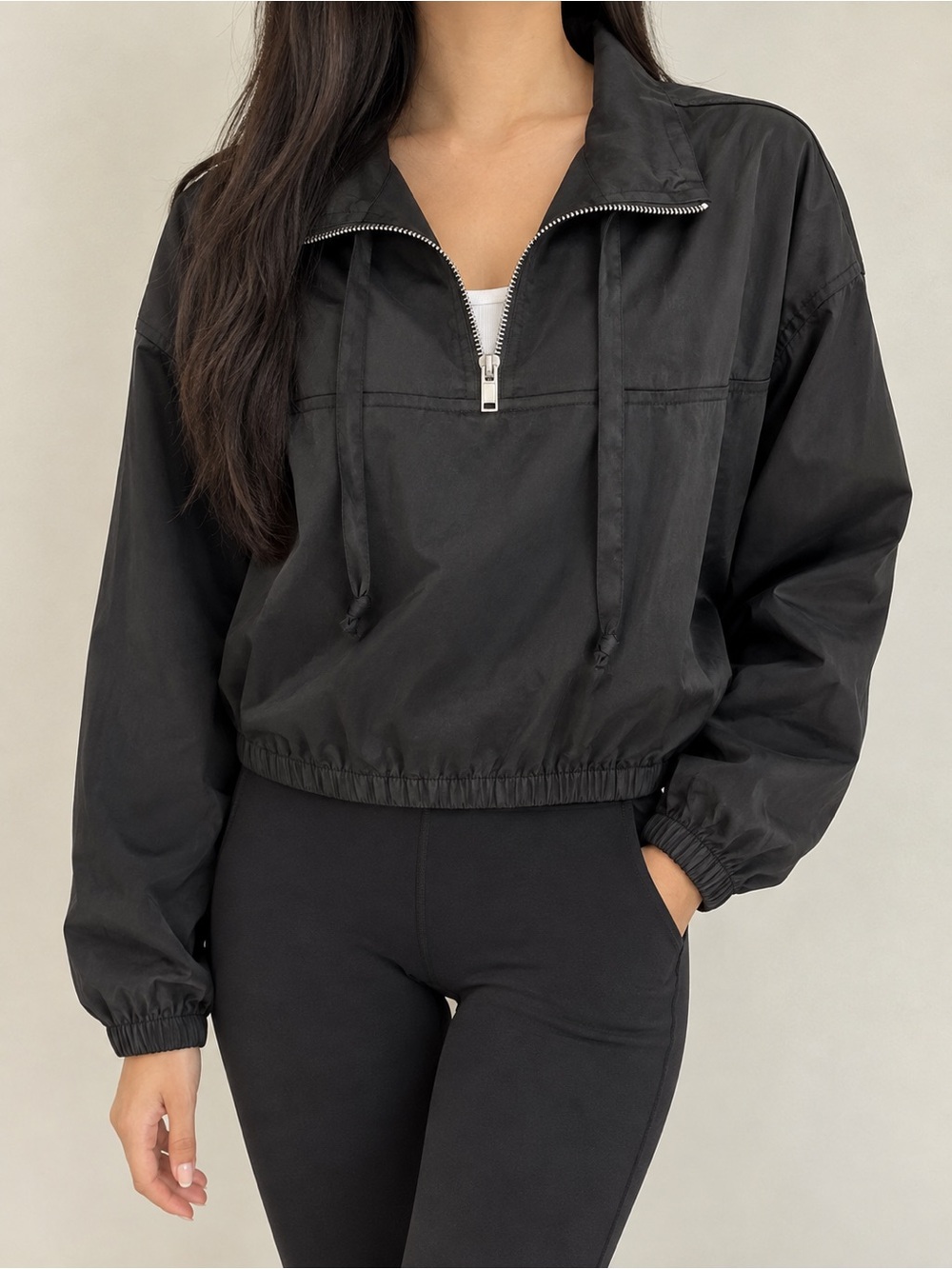 Express Black Quarter-Zip Bomber Pullover